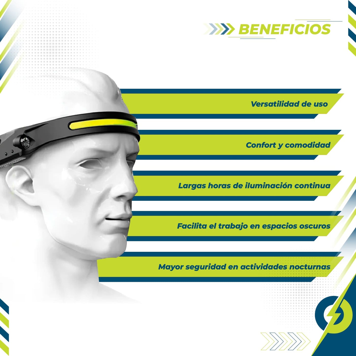Othemo® Linterna frontal LED versátil 230°