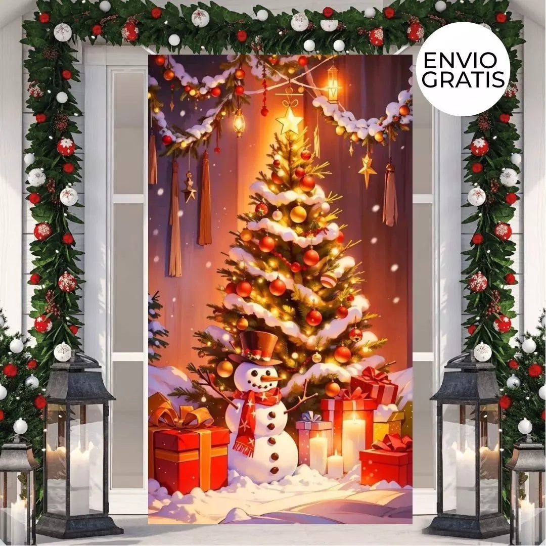 MerryDoor™ Funda puerta decorativa de navidad. Edición especial 2025 + Ebook de recetas navideñas🎄