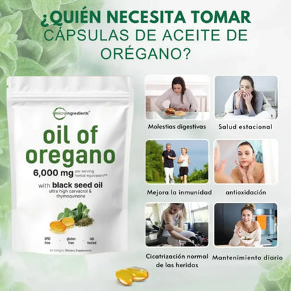 ¿Cansado de luchar contra infecciones que no desaparecen? Recupera tu bienestar y confianza con nuestras capsulas de Aceite de Orégano.