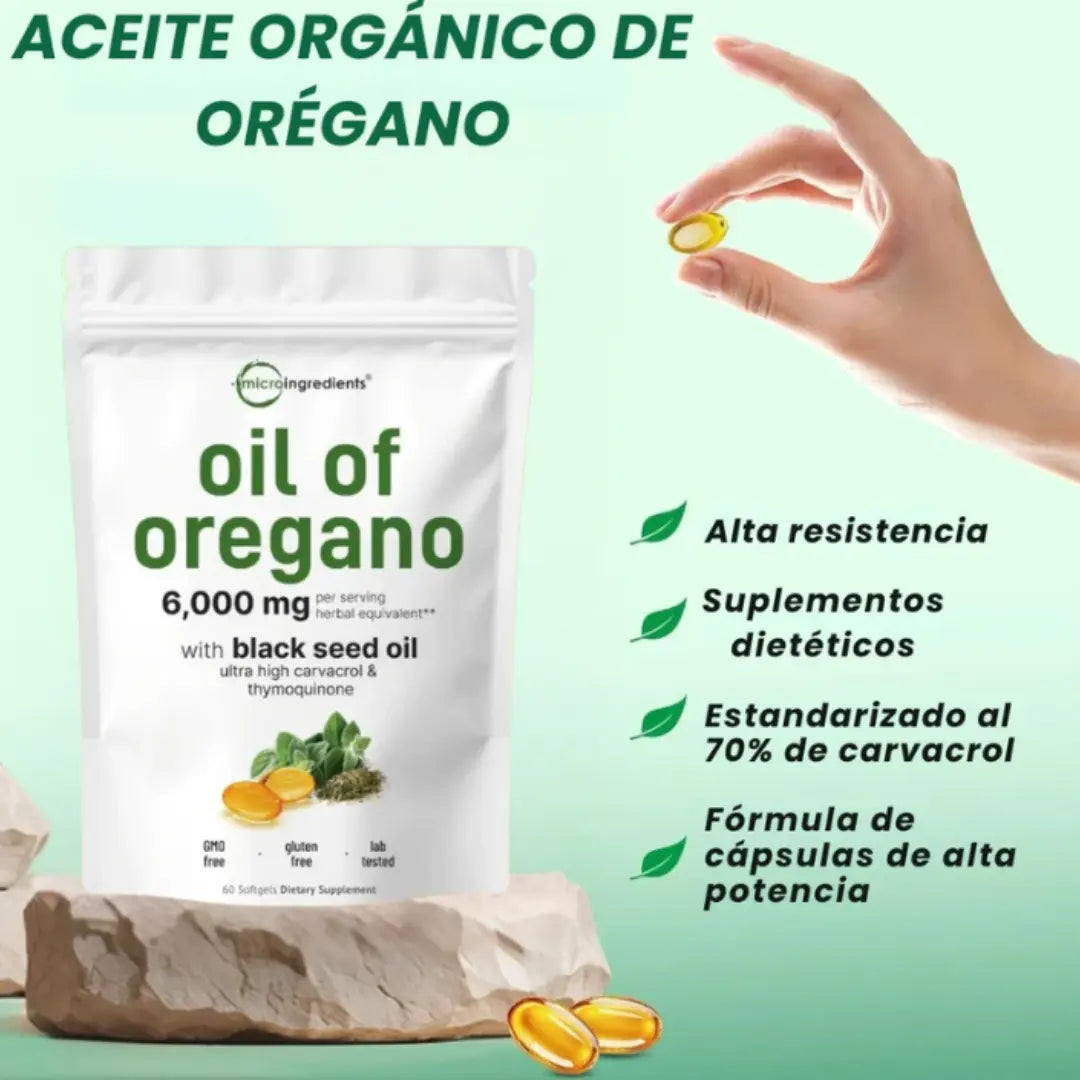 ¿Cansado de luchar contra infecciones que no desaparecen? Recupera tu bienestar y confianza con nuestras capsulas de Aceite de Orégano.