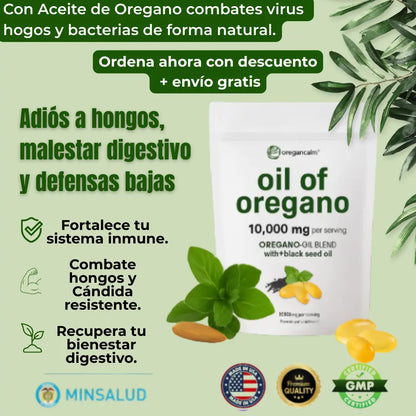 ¿Cansado de luchar contra infecciones que no desaparecen? Recupera tu bienestar y confianza con nuestras capsulas de Aceite de Orégano.