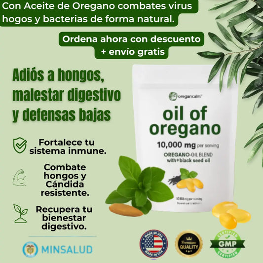¿Cansado de luchar contra infecciones que no desaparecen? Recupera tu bienestar y confianza con nuestras capsulas de Aceite de Orégano.