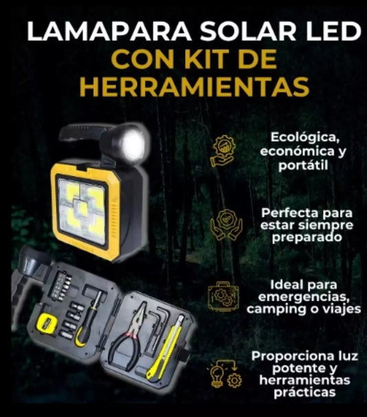 Linterna Solar multifuncional con Set de Herramientas.
