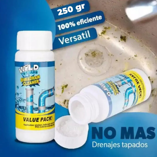 ¿Cansado del agua estancada y malos olores? Cañerías limpias en minutos, sin esfuerzo usando Wild Tornado ➡︎  Lleva 3 unidades de 250gr C/u