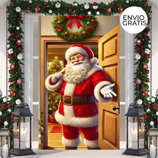 MerryDoor™ Funda puerta decorativa de navidad. Edición especial 2025 + Ebook de recetas navideñas🎄