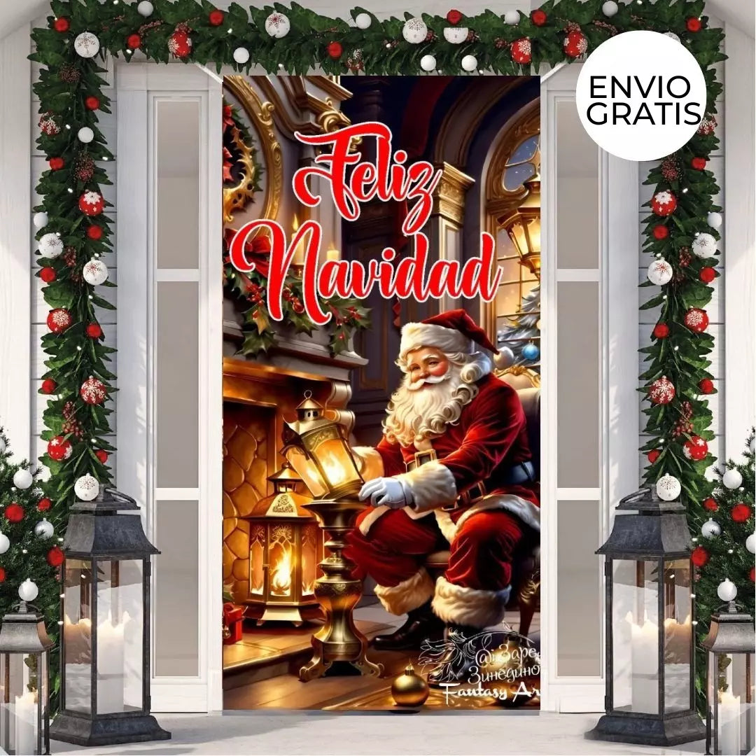 MerryDoor™ Funda puerta decorativa de navidad. Edición especial 2025 + Ebook de recetas navideñas🎄