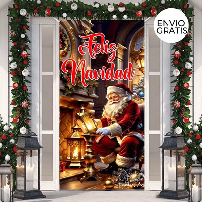 MerryDoor™ Funda puerta decorativa de navidad. Edición especial 2025 + Ebook de recetas navideñas🎄