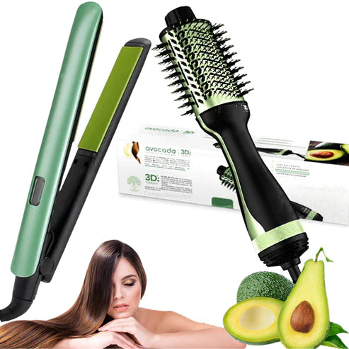 Remington® Belleza profesional al alcance de tus manos COMBO CEPILLO SECADOR 4 EN 1 DE AGUACATE + PLANCHA